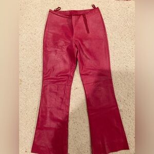 Pink leather pants